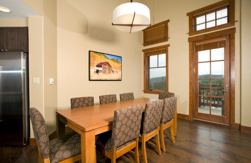 Guest dining room at One Ski Hill Place.