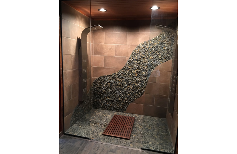 Cabin sauna at Chateau Lake Logan.