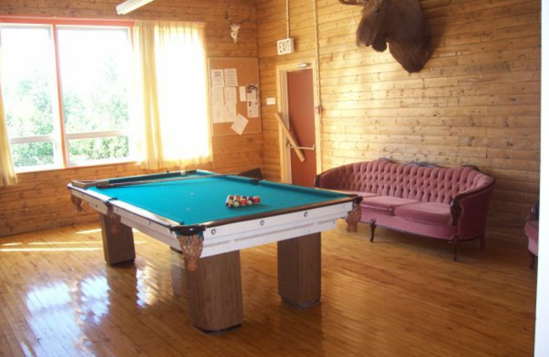 Billiard table at Ray's Hunting & Fishing Lodge Limited.