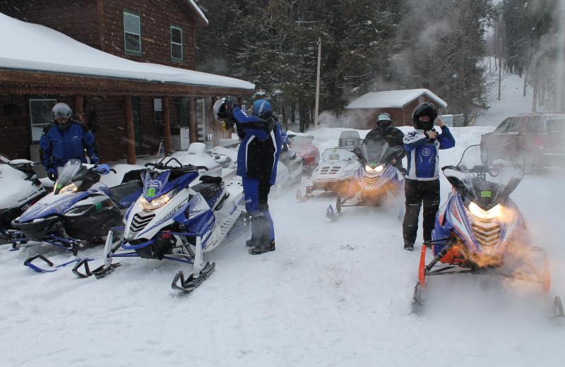 Snowmobiling at Wilderness Bay Lodge and Resort.