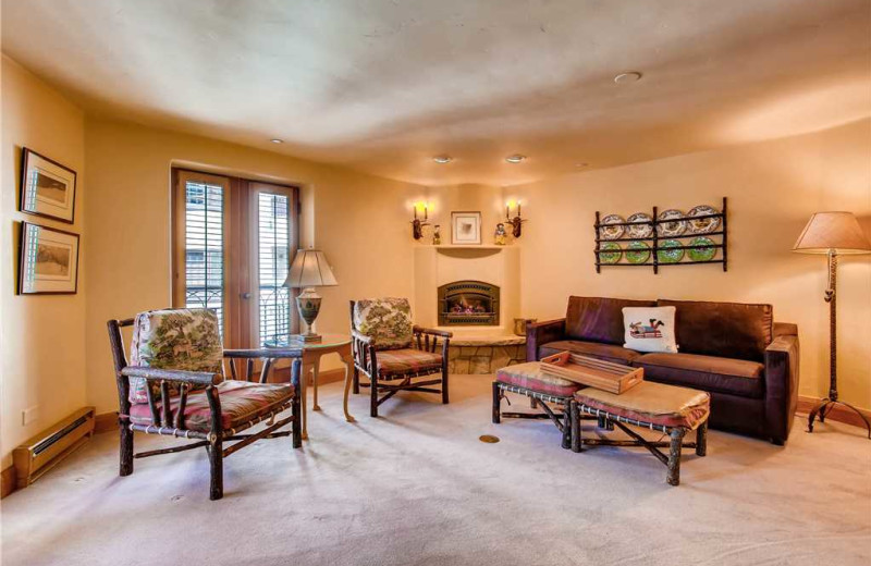 Rental living room at The Charter at Beaver Creek.