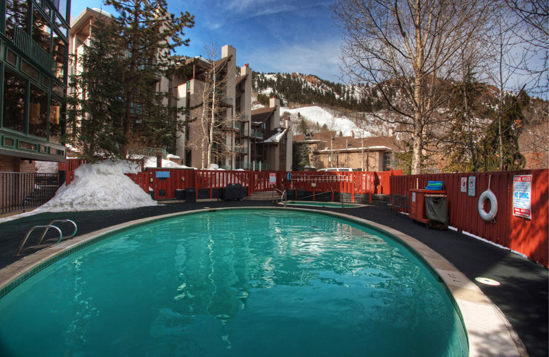 Rental outdoor pool at Frias Properties of Aspen - Fifth Avenue #5.