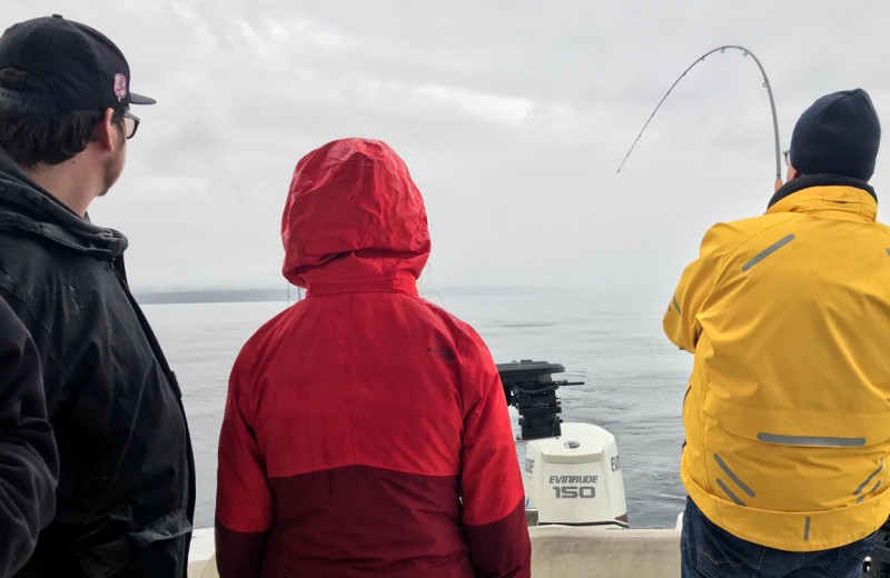 Fishing at SookePoint Ocean Cottage Resort.