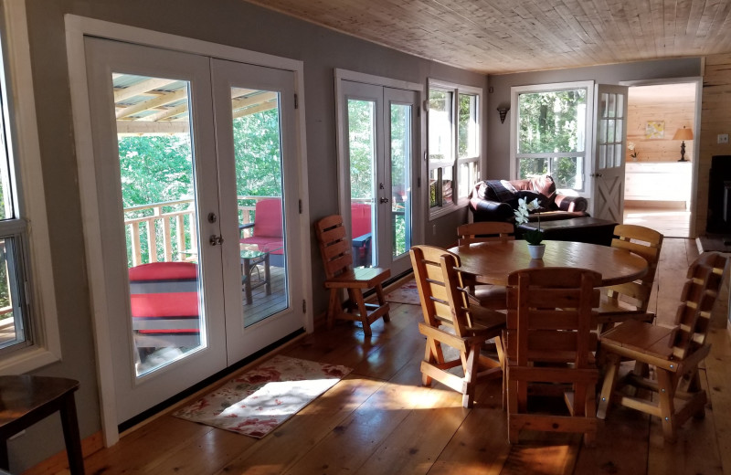 Cottage living room at Mattawa River Resort.