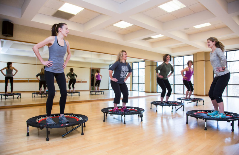 Fitness class at The Lodge at Woodloch.