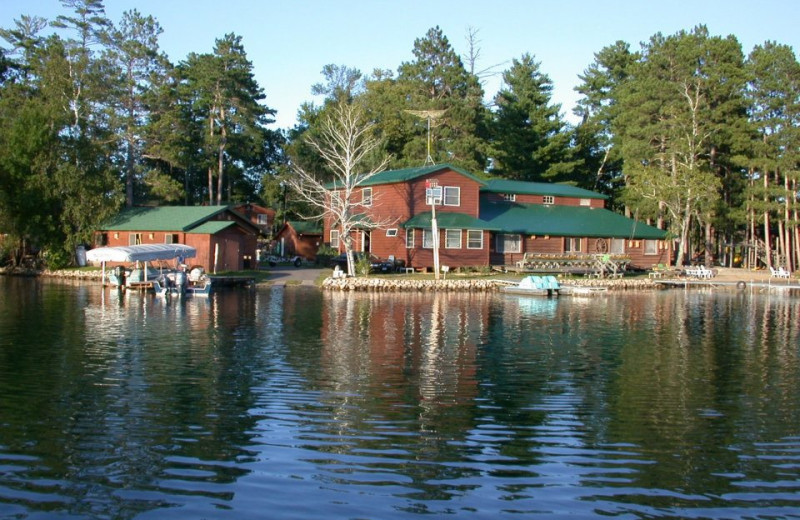 View from the lake at Isle O' Dreams Lodge.