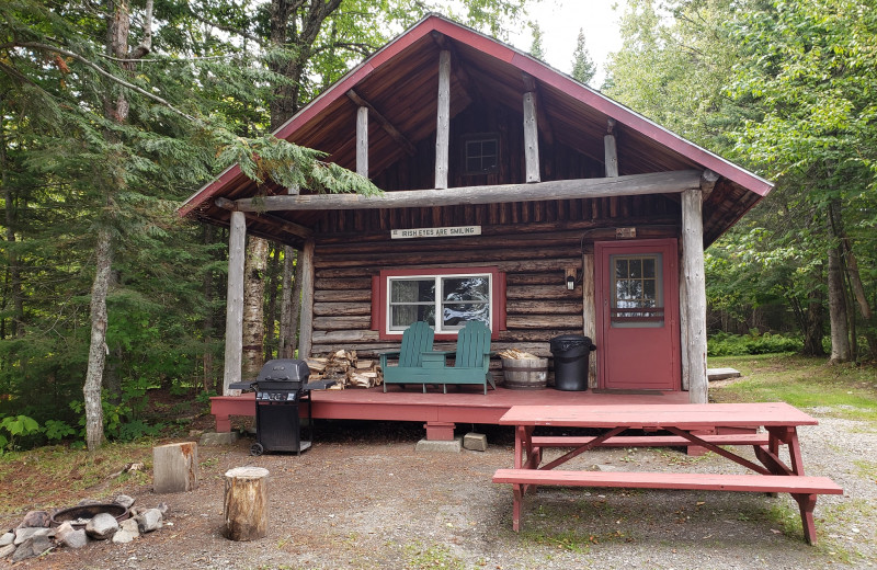 Cabin exterior at The Birches Resort.