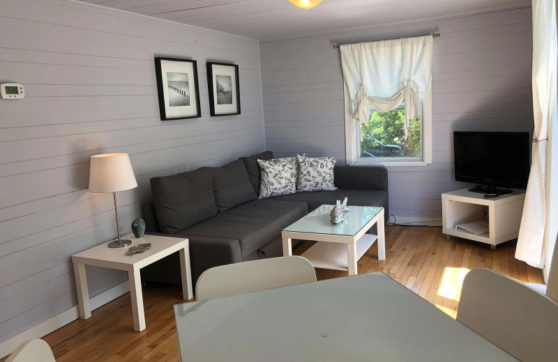 Rental living room at Sunset Beach Resort.