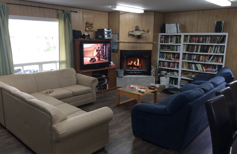 Cabin living room at The Lodge at Parent Lake.