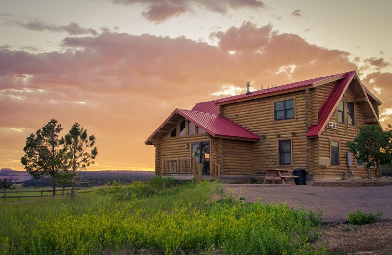 Cabin exterior at Zion Mountain Ranch.