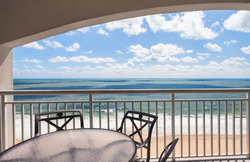 Guest balcony at Holiday Inn Suites Ocean City.