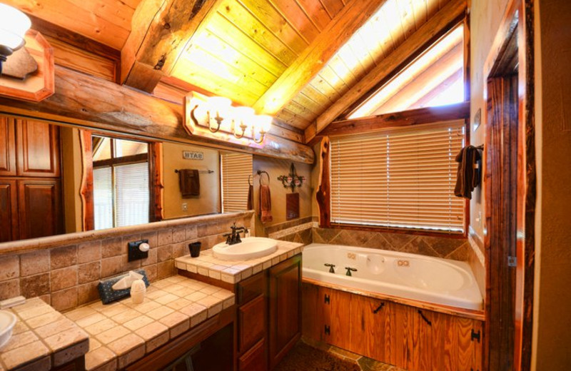 Guest bathroom at Log Country Cove.