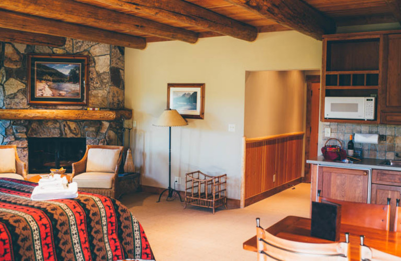 Guest room at South Fork Lodge.