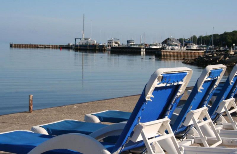 The beach at Ephraim Shores Resort and Restaurant.