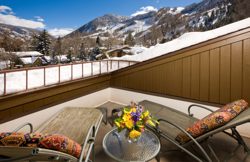 Balcony view at Aspen Mountain Lodge.