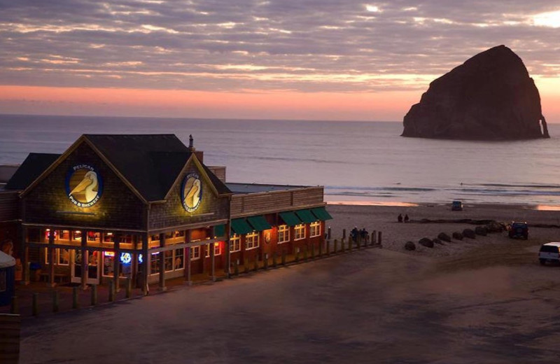 Beach near Airstreams at Haystack Village.