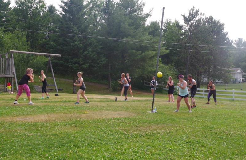 Volleyball court at Deluxe Camp.