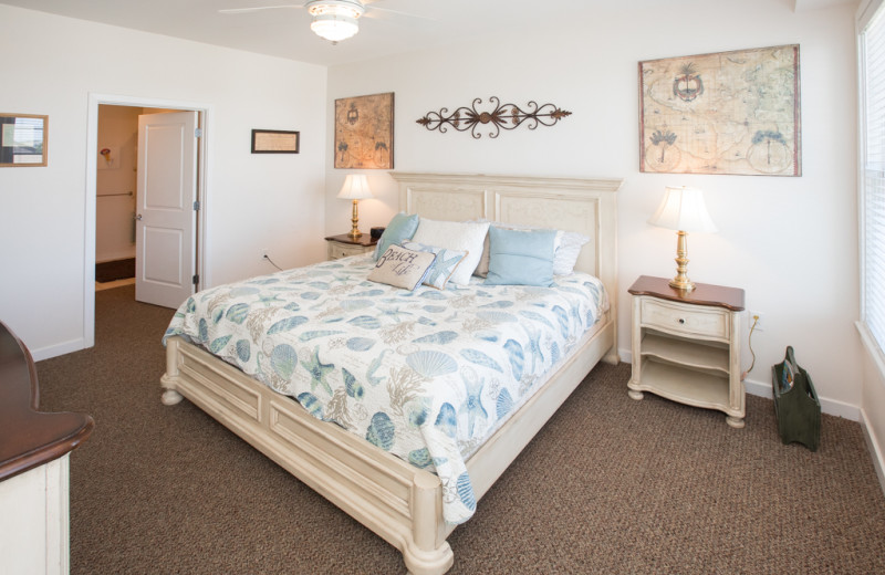 Rental bedroom at Sanctuary Vacation Rentals at Sandbridge.