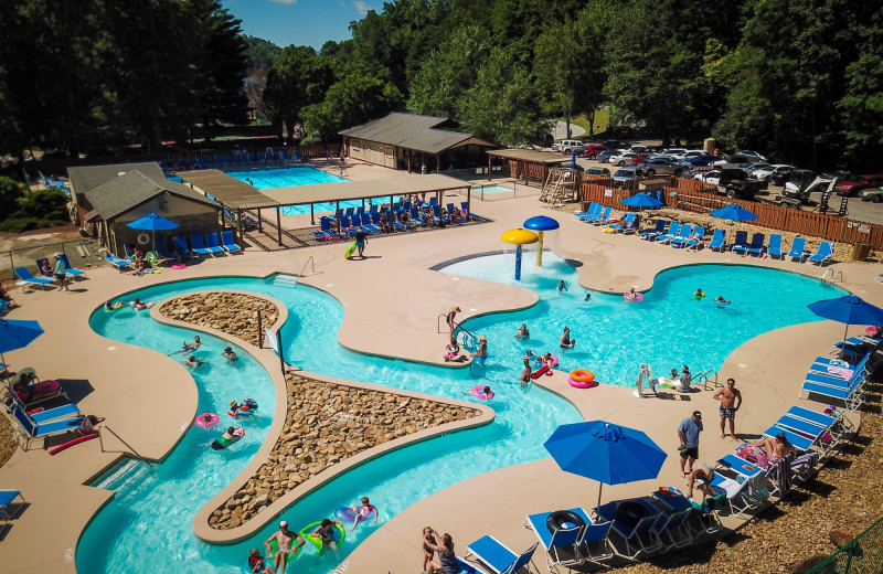 Outdoor pool at Rumbling Bald on Lake Lure.