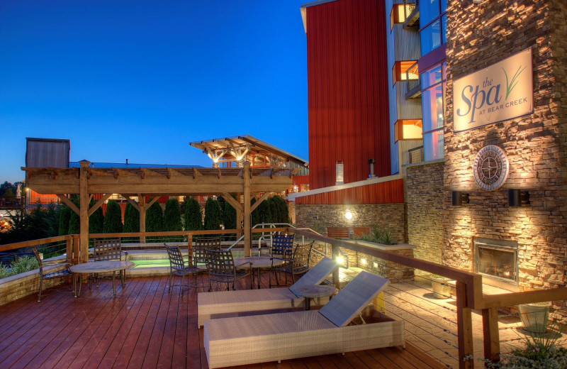 Pool area at Bear Creek Mountain Resort.