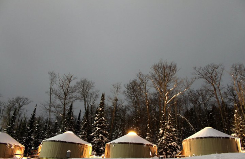 Yurt exterior at Inn on Lac Labelle.
