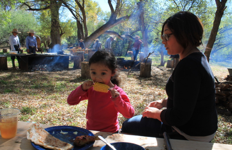 Family dining at Circle Z Ranch.