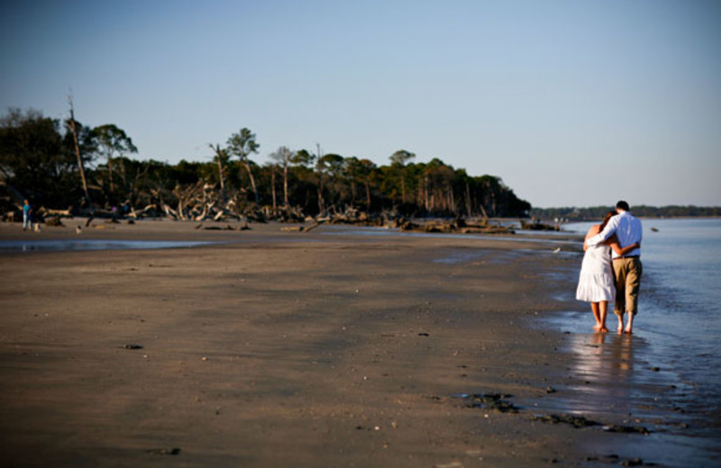 Romantic beach walk at The Beachview Club.