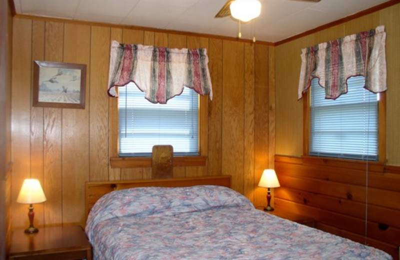 Cabin bedroom at Four Seasons Resort.