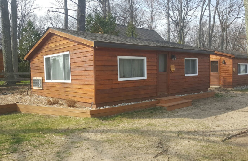 Cabin exterior at Lake Cabins Resort.