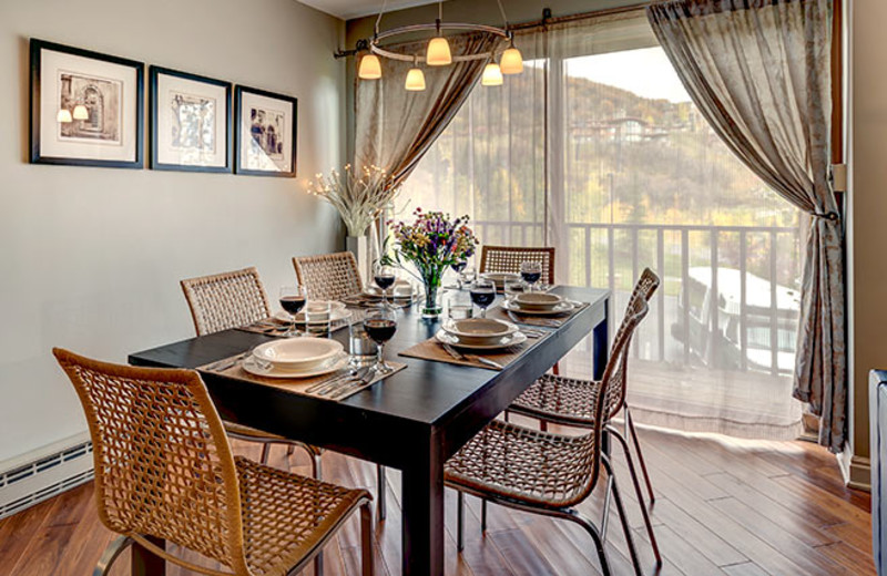 Rental dining room at Bear Claw Condominiums.