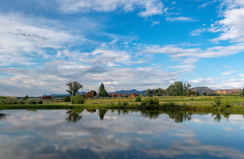 Lake view at Cottonwood Meadow Lodge.