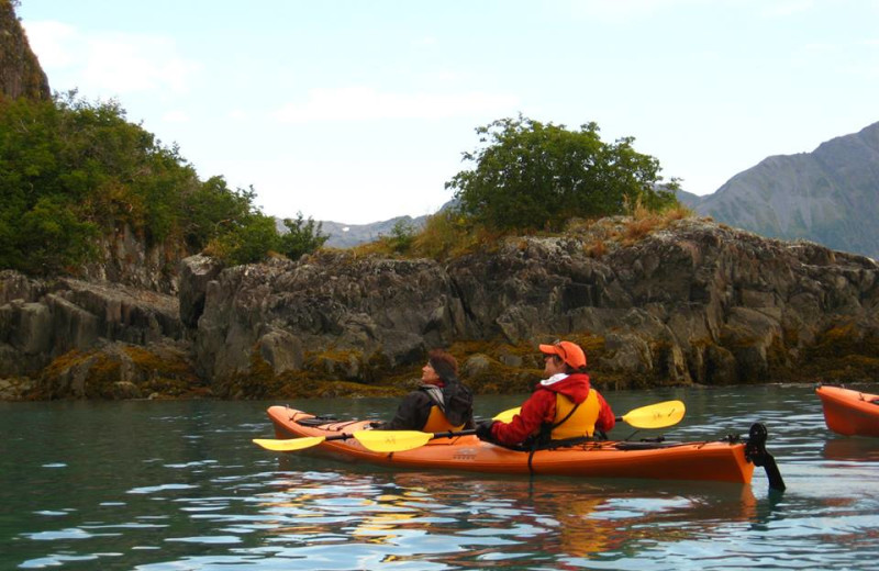 Kayaking at Kenai Fjords Glacier Lodge.