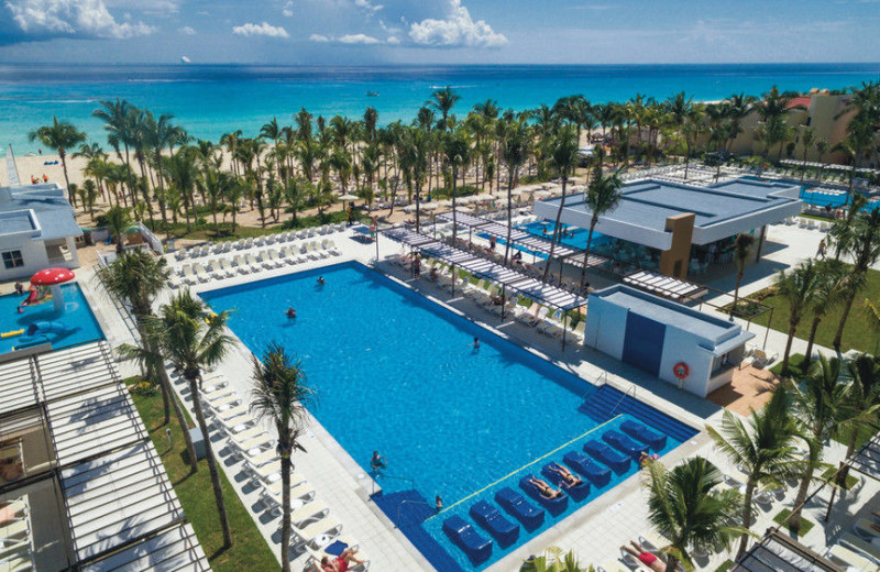 Outdoor pools at Hotel Riu Playacar.