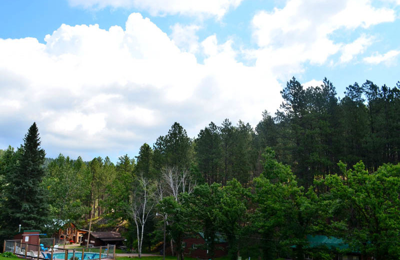 Exterior view of Backroads Inn and Cabins.