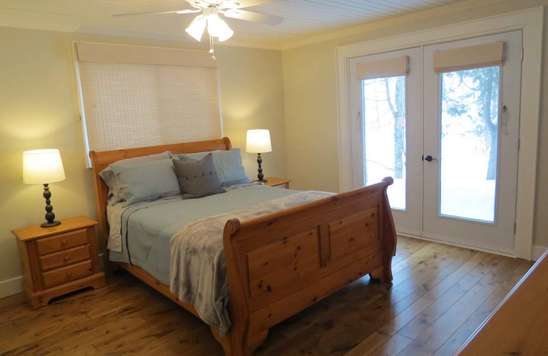 Rental bedroom at All-Season Cottage Rentals.