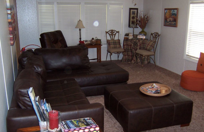 Living room at Sunset Cottage at Lake LBJ.