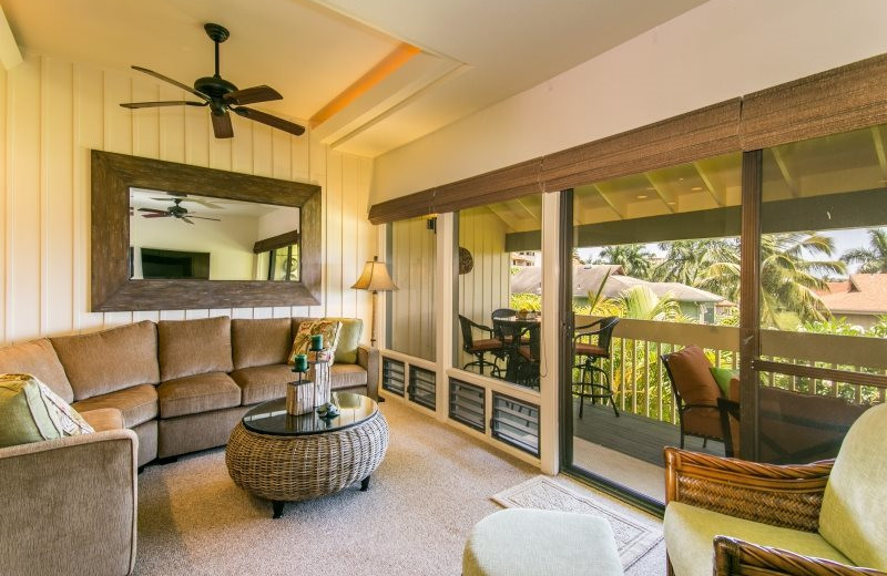 Vacation rental living room at Great Vacation Retreats.