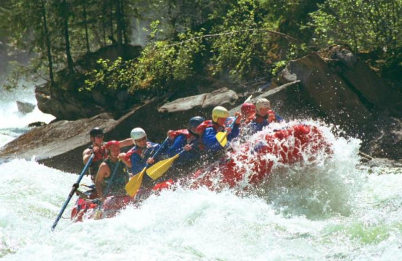 River rafting near Gingerbread Cabin.