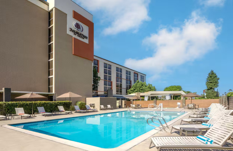 Outdoor pool at DoubleTree by Hilton Hotel San Bernardino.
