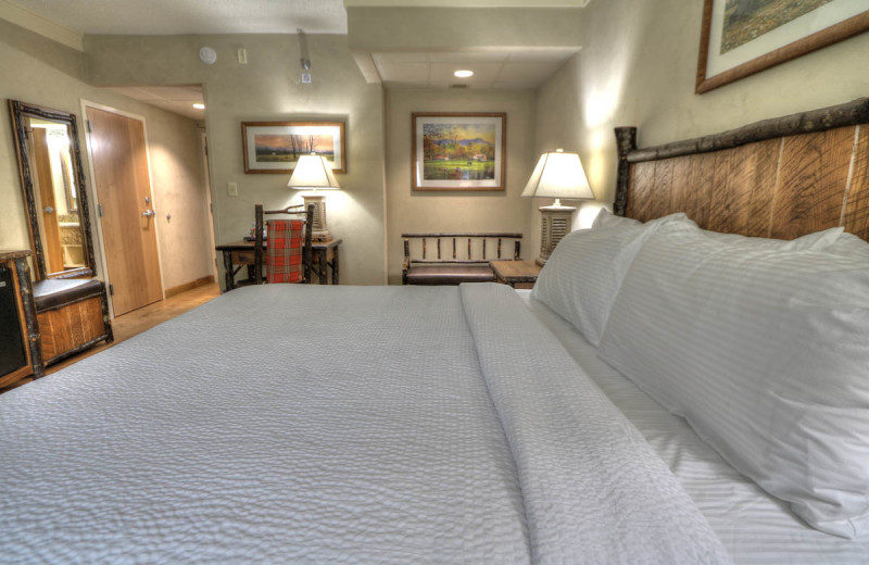 Guest room at The Lodge at Five Oaks.