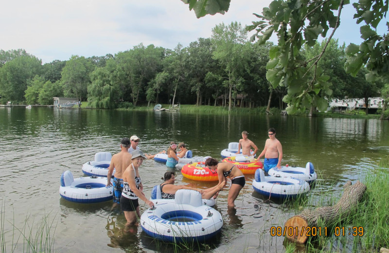 Water tubing at Whispering Waters Resort.