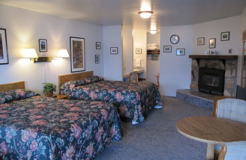 Cabin bedroom at Rain Forest Resort Village.