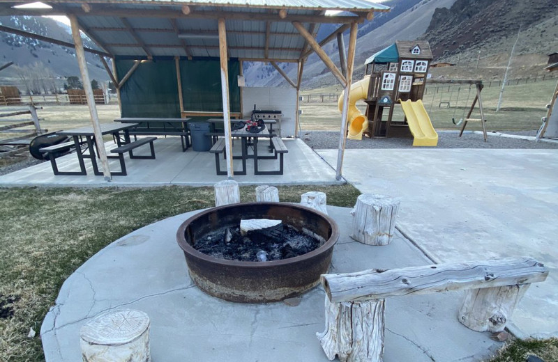 Bonfire pit at May Family Ranch.