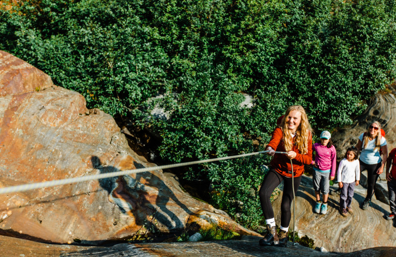 Rock climbing at CMH Cariboos Lodge.