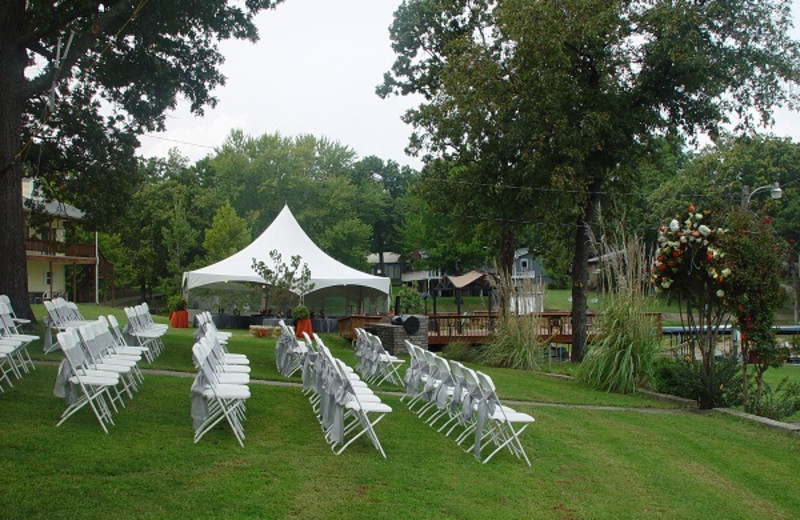 Outdoor wedding at Paradise Cove Marine Resort.