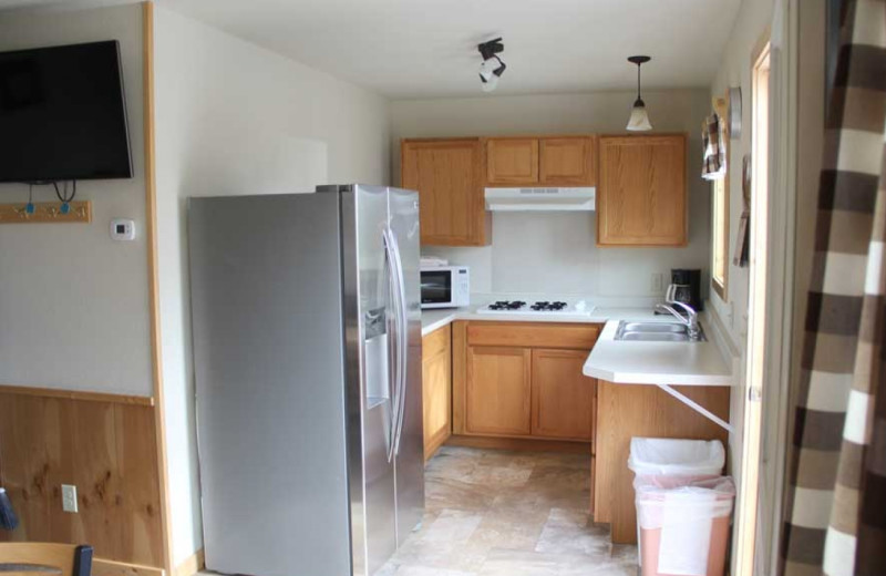 Cabin kitchen at Ballard's Resort.