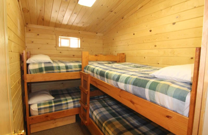 Cabin bunk beds at Silver Beach Resort.
