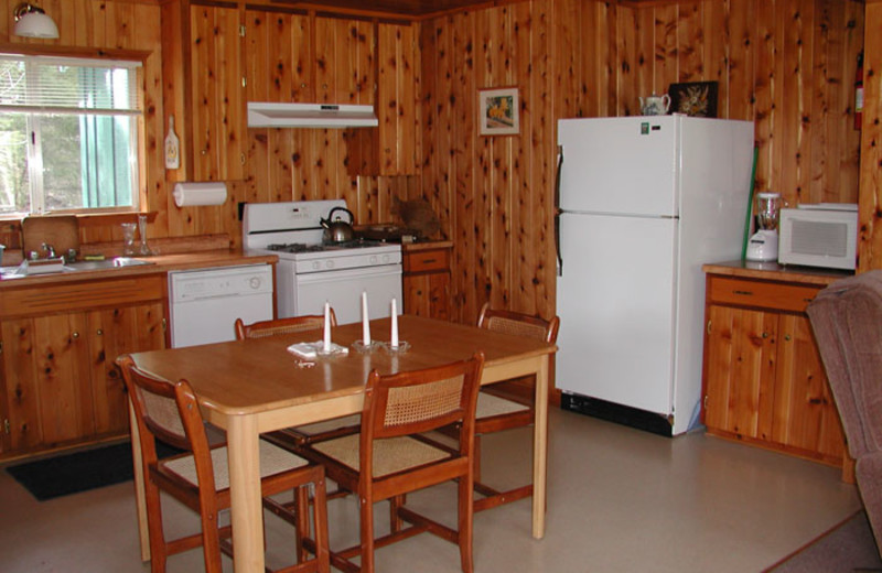 Cabin kitchen at Ripple Creek Cabins.