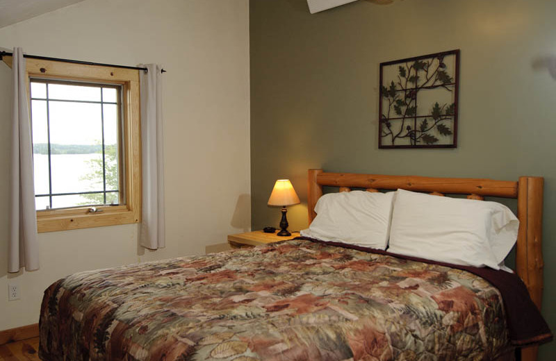 Guest bedroom at Campfire Bay Resort.