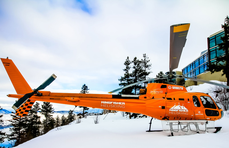 Helicopter at Sparkling Hill Resort.